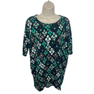 LULAROE Women's Size Small Mickey Mouse Green High Low Hem Tunic Top READ